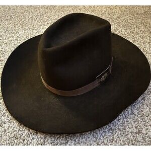 VTG John B. Stetson 4x Beaver Western Cowboy Hat Brown Size 7 1/4 Nice!!!
